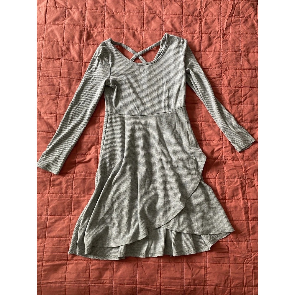 Girls Art Class Gray Cross‎ Cross Back High Low Dress Size S (6/6x)